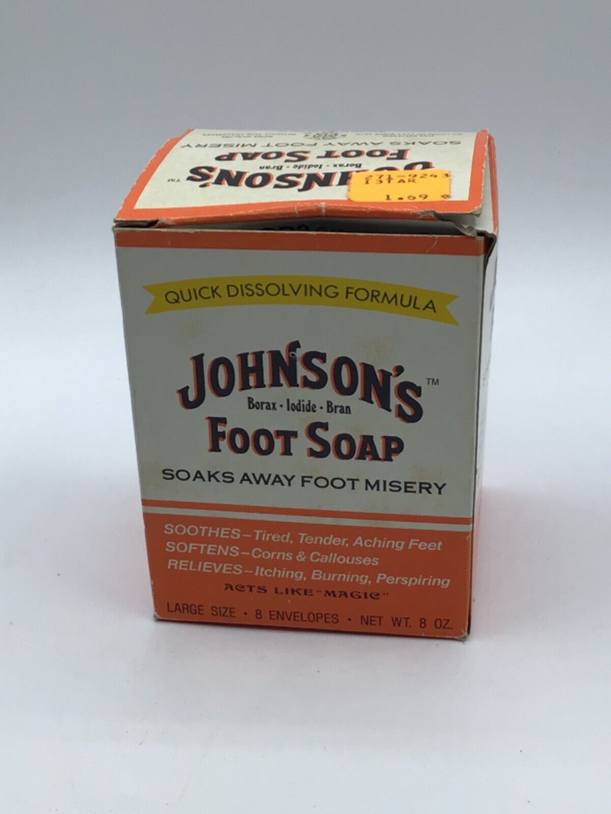 Vintage Johnsons Foot Soap Value Size 2 Packets New Old Stock Discontinued