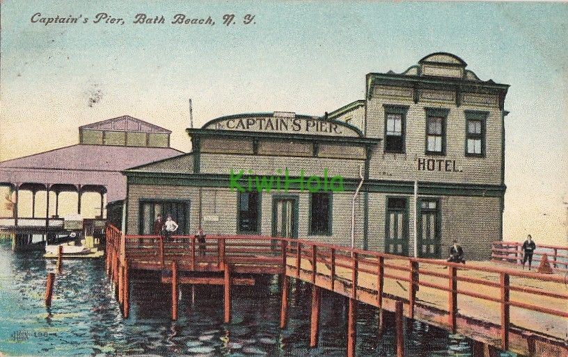 Postcard Captain\'s Pier Bath Beach NY