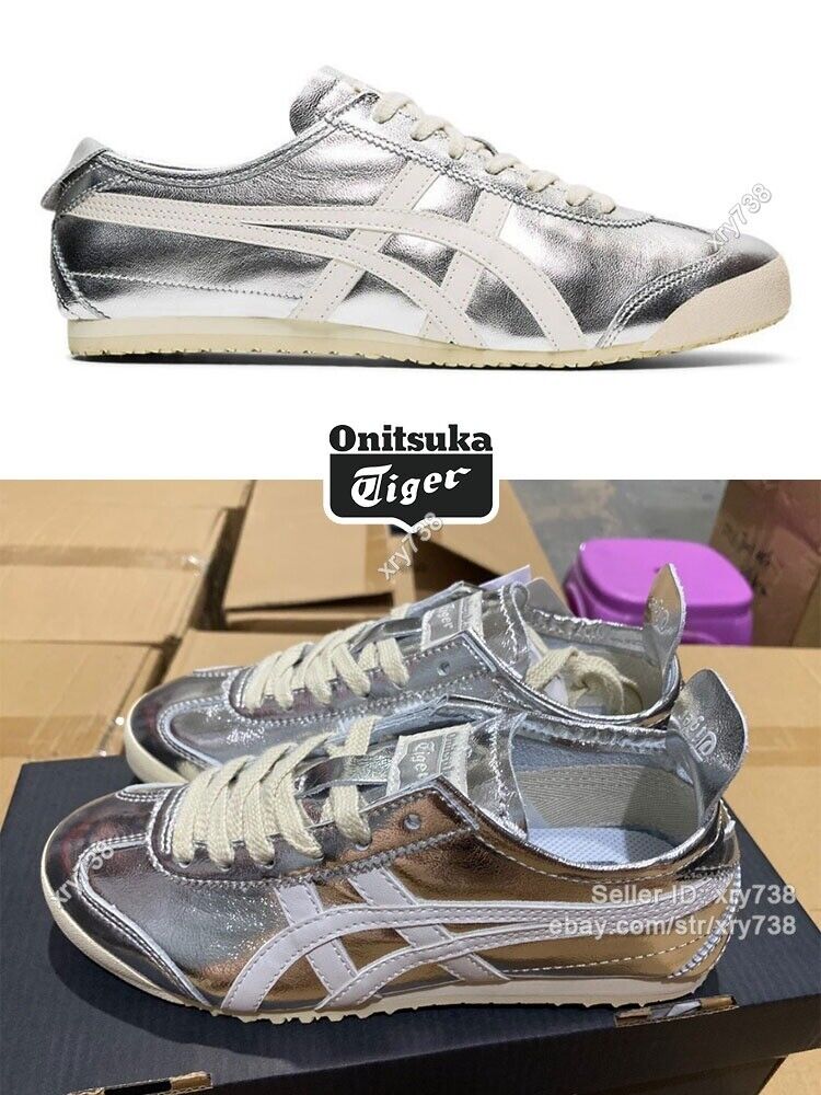 Silver/Off White Onitsuka Tiger Mexico 66 Sneakers: Unisex Running Shoe Timeless