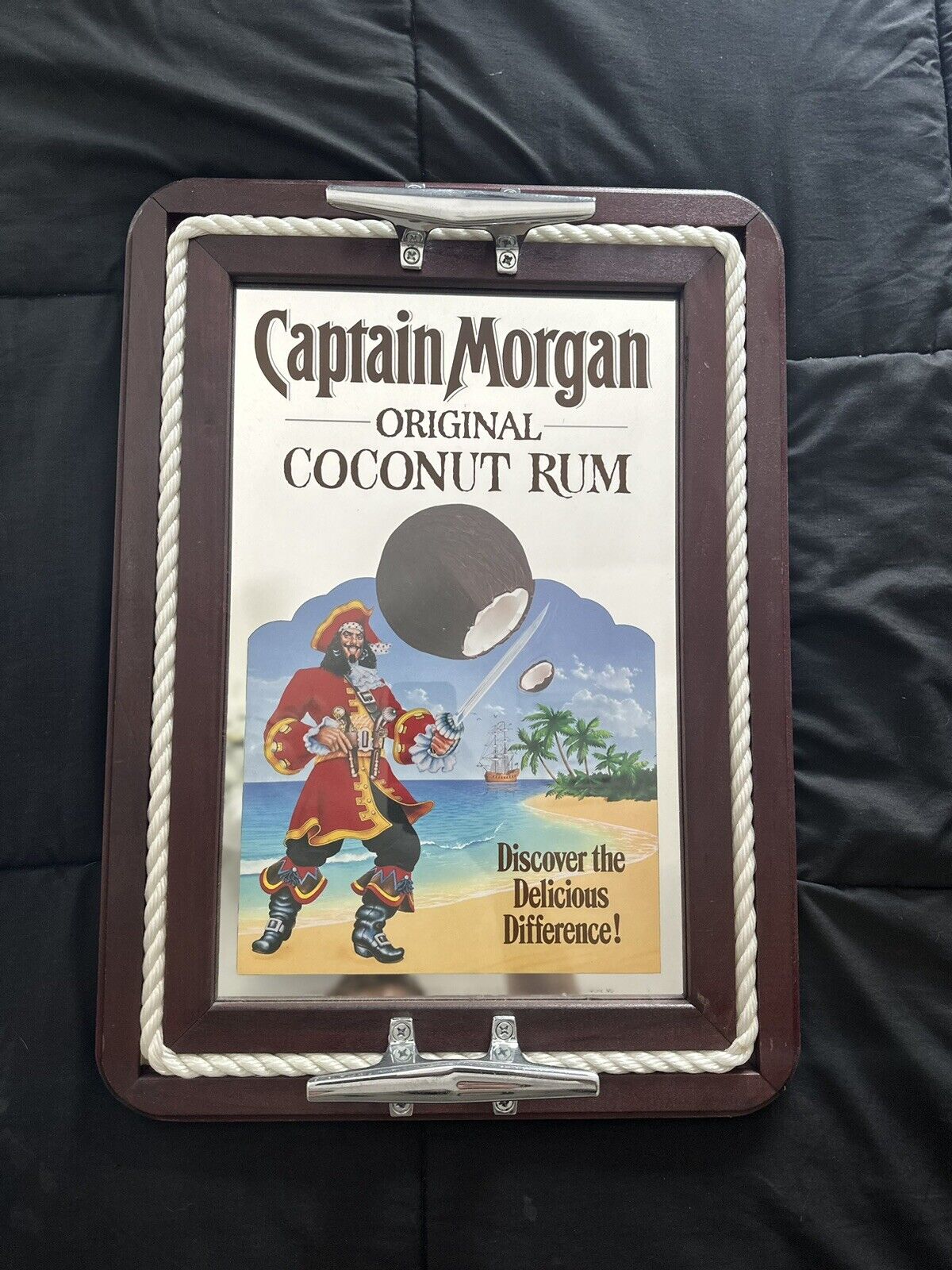 Captain Morgan Vintage Original Coconut Rum  Nautical Bar Mirror