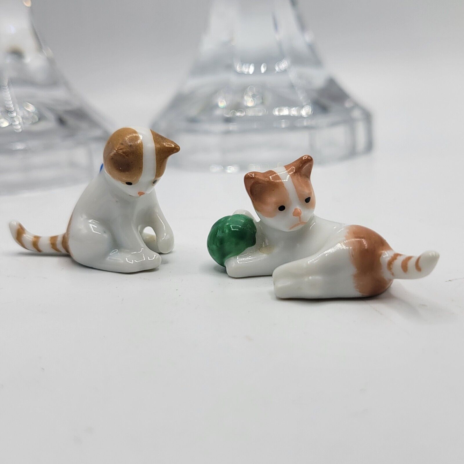 Metzler & Ortloff Germany Miniature Dollhouse Porcelain Cat Kitten Playing - 2