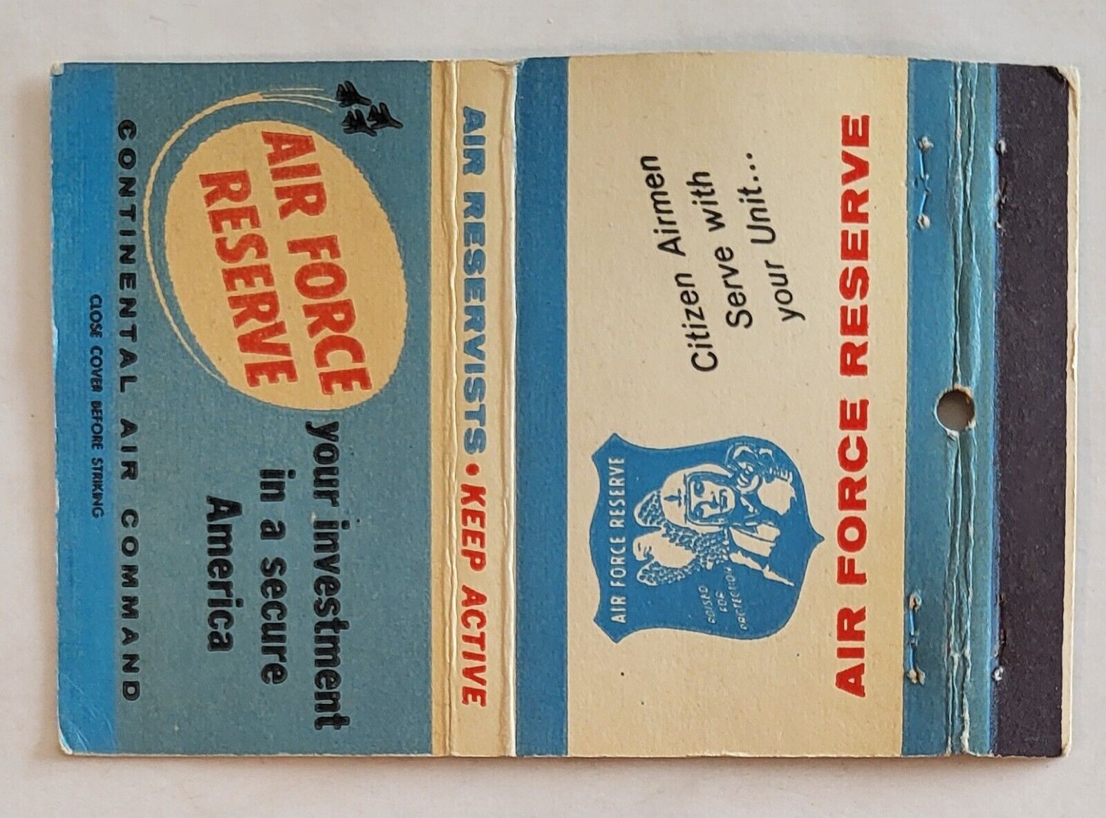 Vintage Matchbook Cover....Air Force Reserve & Recruiting Information 