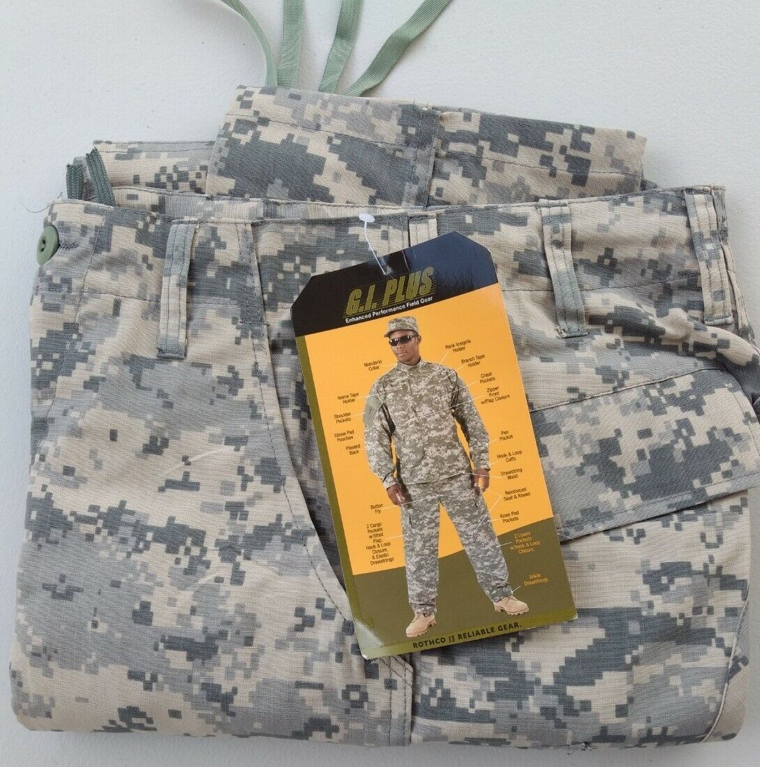 New Rothco Army Digital Camouflage G. I. Plus Military Pants Size XS (up to 26\