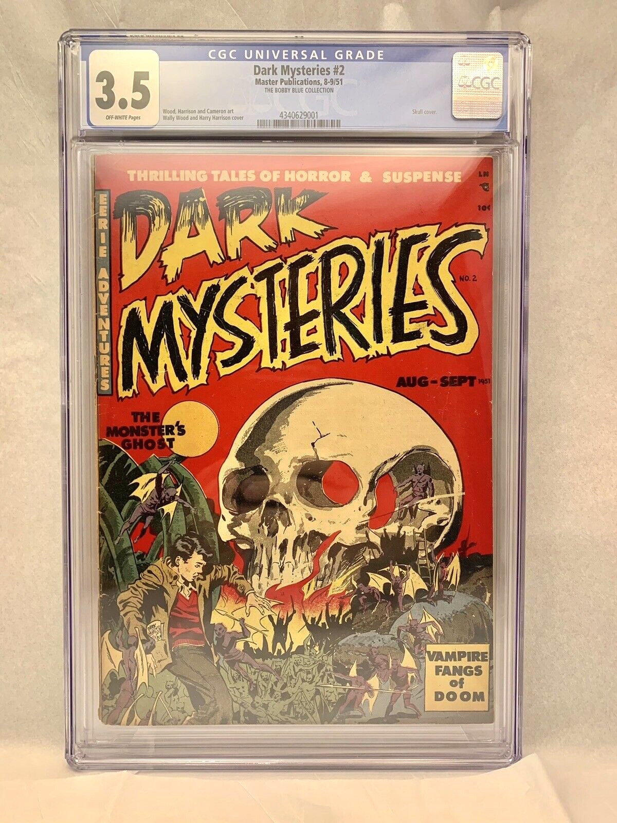 Dark Mysteries 2 CGC 3.5 OW Pages 1951 Wally Wood Cover BOBBY BLUE COLLECTION 