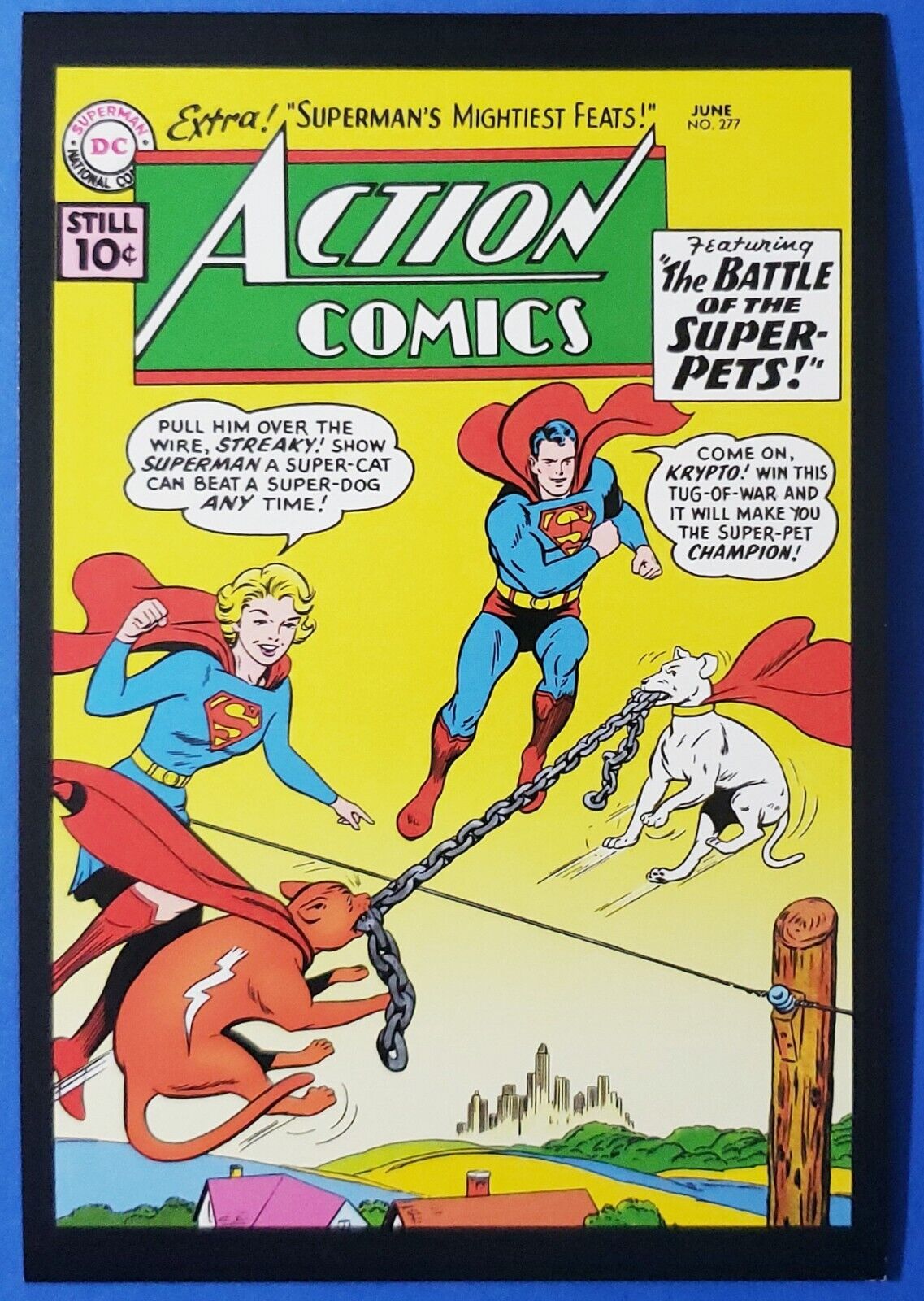 Postcard Action Comics Cover # 277 Superman Supergirl Pets 4\