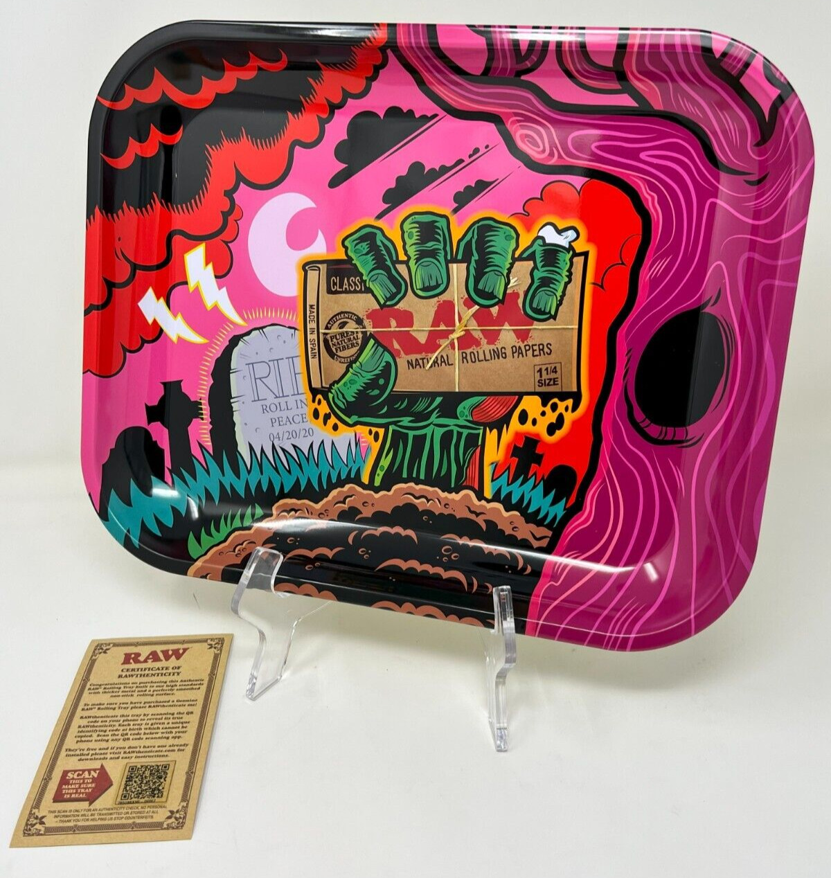 RAW Rolling Papers ZOMBIE Halloween ROLLING TRAY - LARGE - LIMITED EDITION