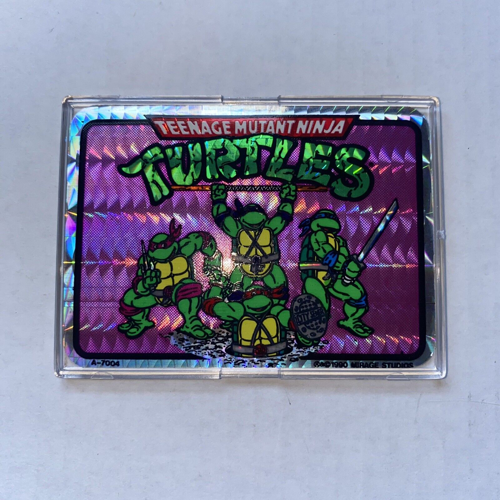 1990 RARE Teenage Mutant Ninja Turtles 3 D Prismatic Vend Sticker # A-7004  TMNT