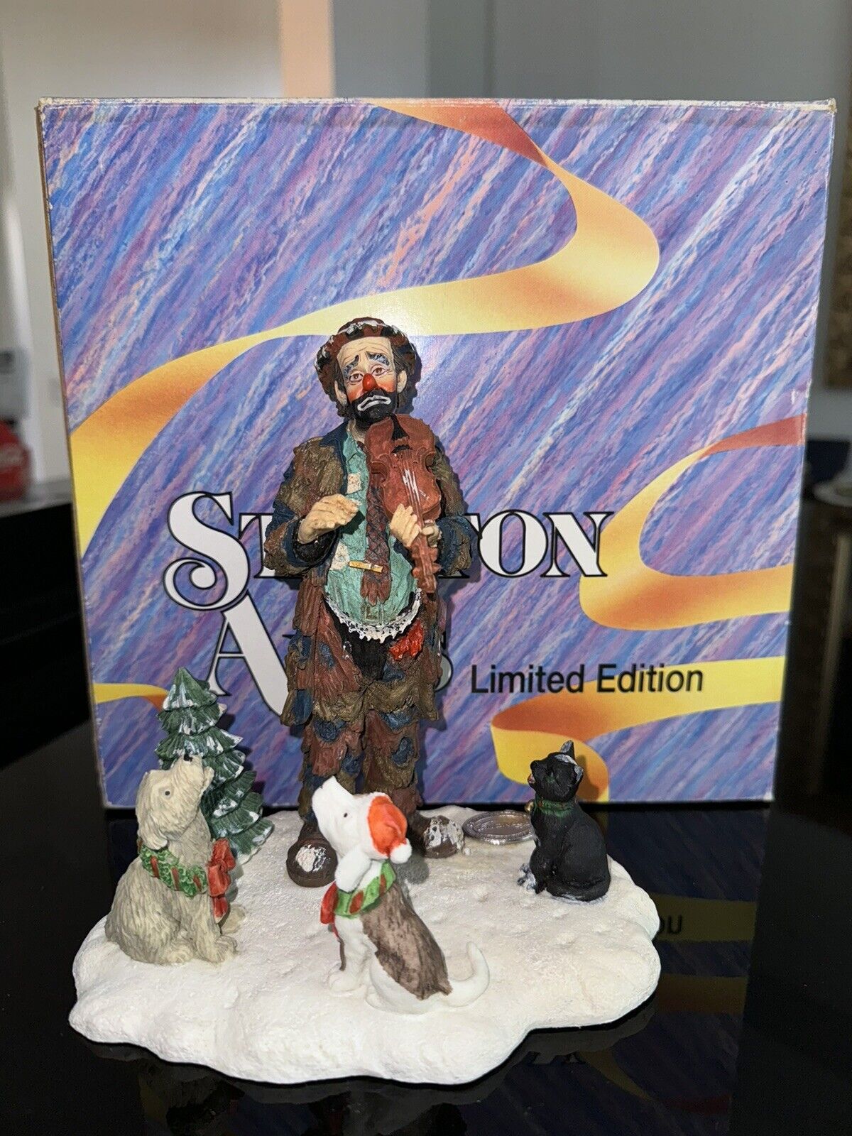 Vintage 1991 Stanton Arts Limited Edition Christmas Carol Clown Figurine W/ Box