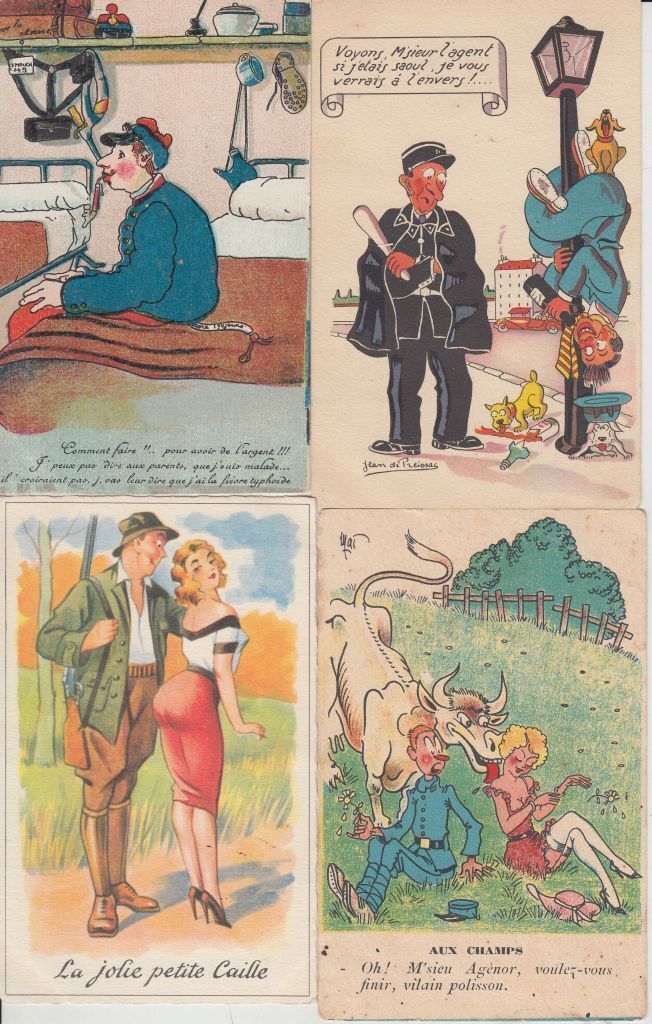 HUMOR COMIC 128 Vintage Postcards Mostly pre-1940 (L5479)