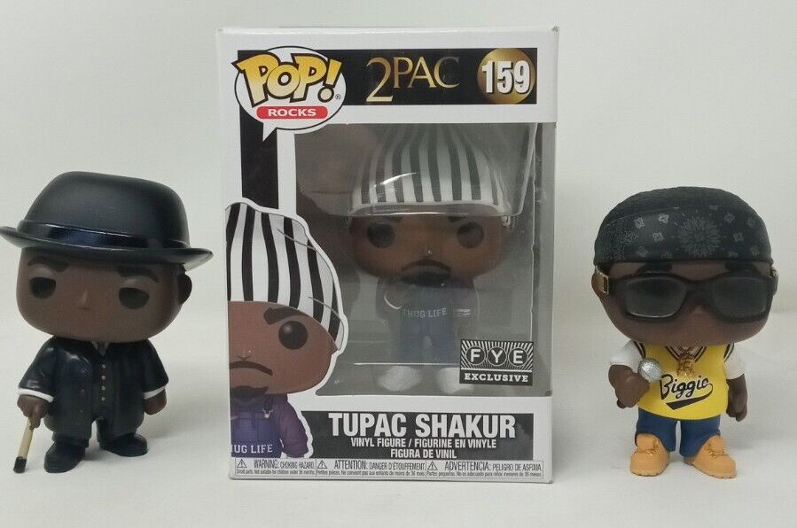 Funko Pop 2Pac Tupac Shakur # 159 & 2 Notorious B.I.G. Funko Pop Lot Figures
