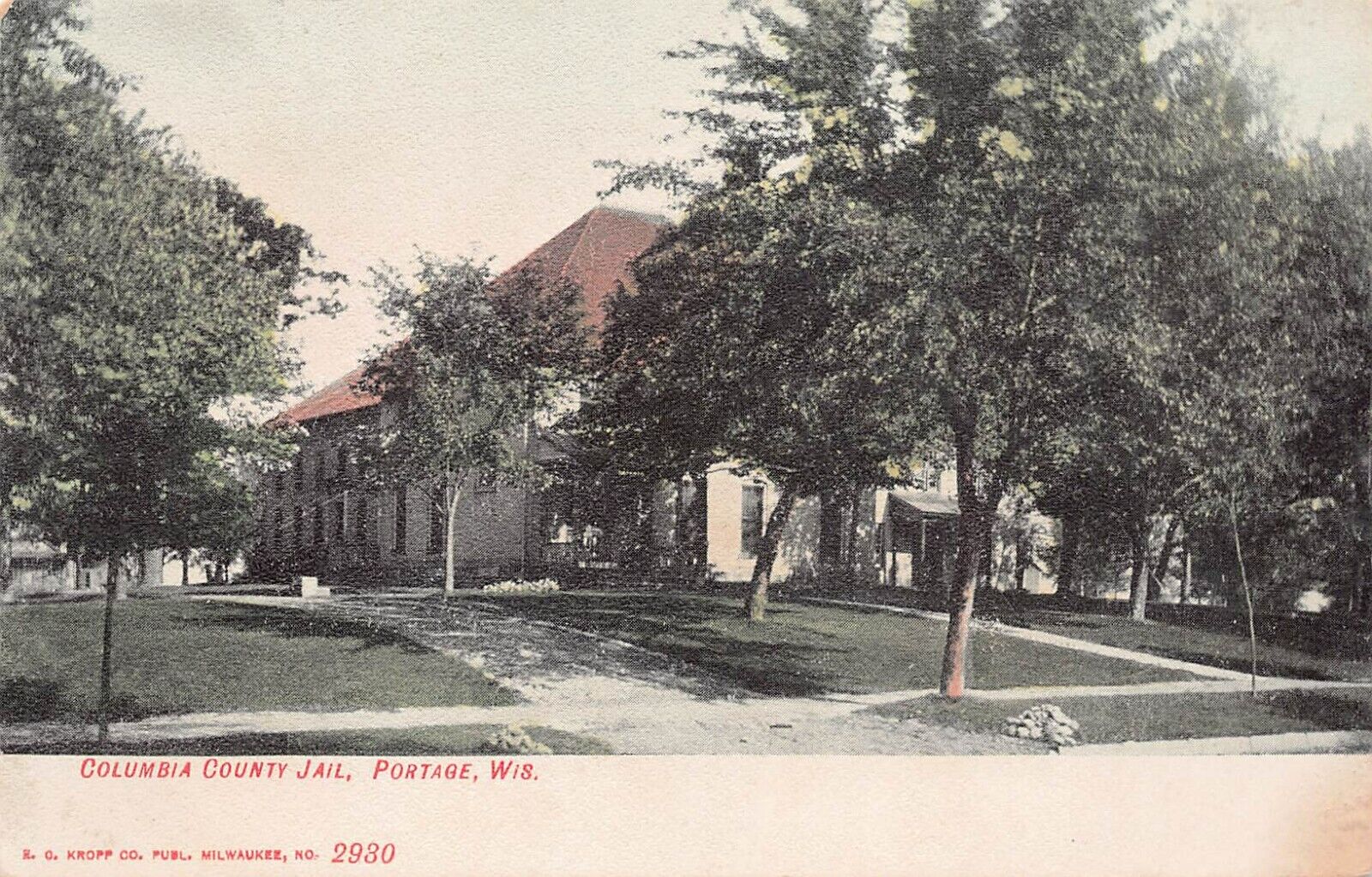 Portage WI Wisconsin Columbia County Jail Sheriffs Office c1907 Vtg Postcard A43