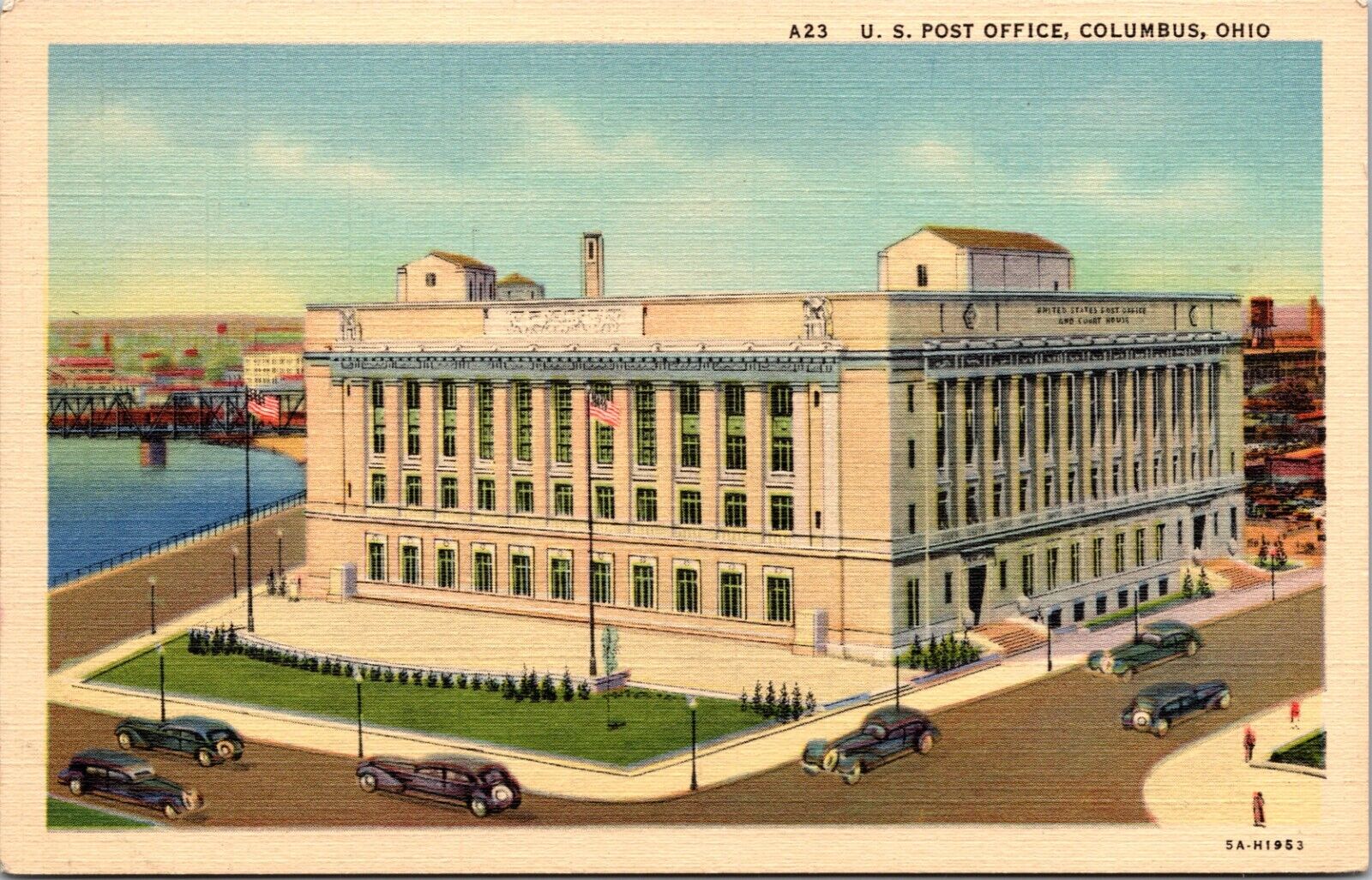Columbus OH, US Post Office, Ohio c1951 Vintage Postcard