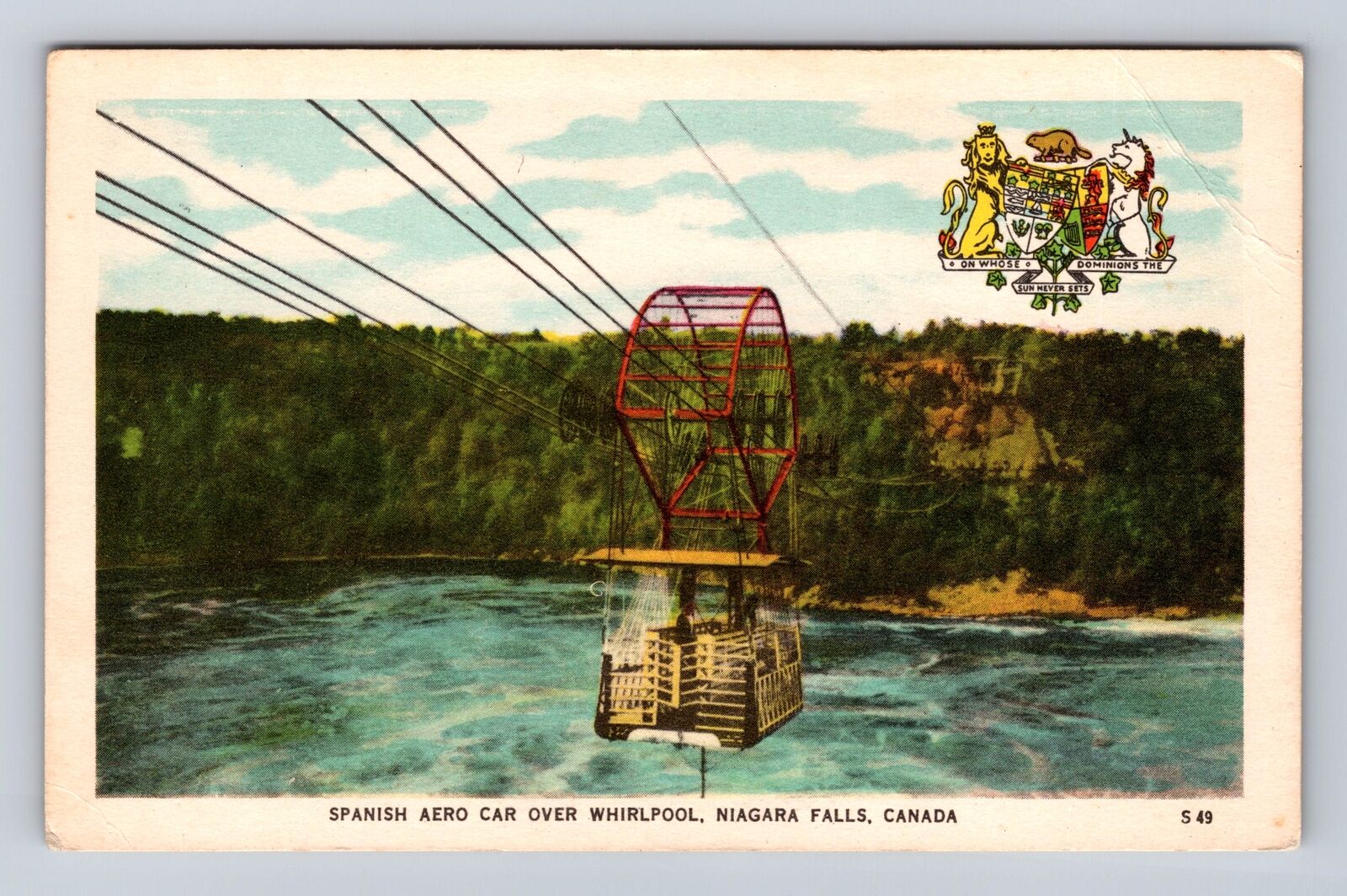 Niagara Falls Ontario-Canada, Spanish Aero Car Over Whirlpool, Vintage Postcard