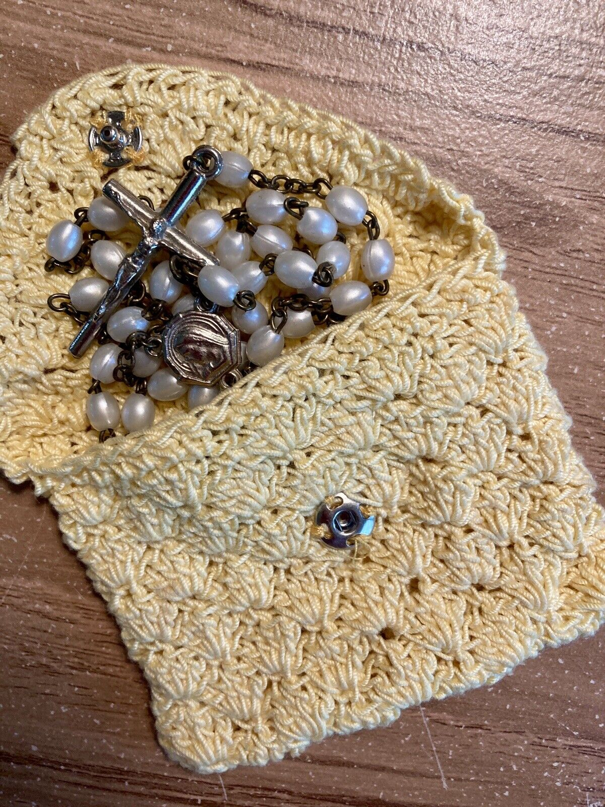 Rosary With Crocheted Pouch