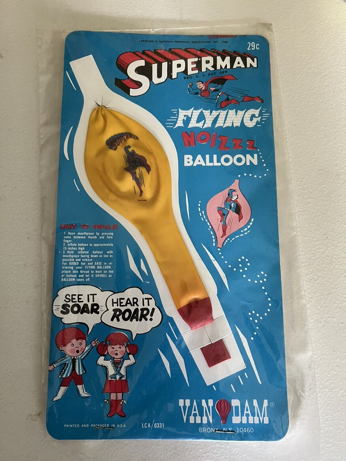 RARE SEALED Superman Balloon Vintage 1966