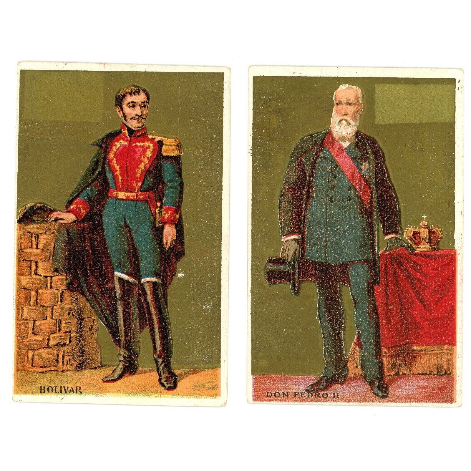 1880's Chicory Simon Bolivar & Dom Pedro II Victorian Trade Cards