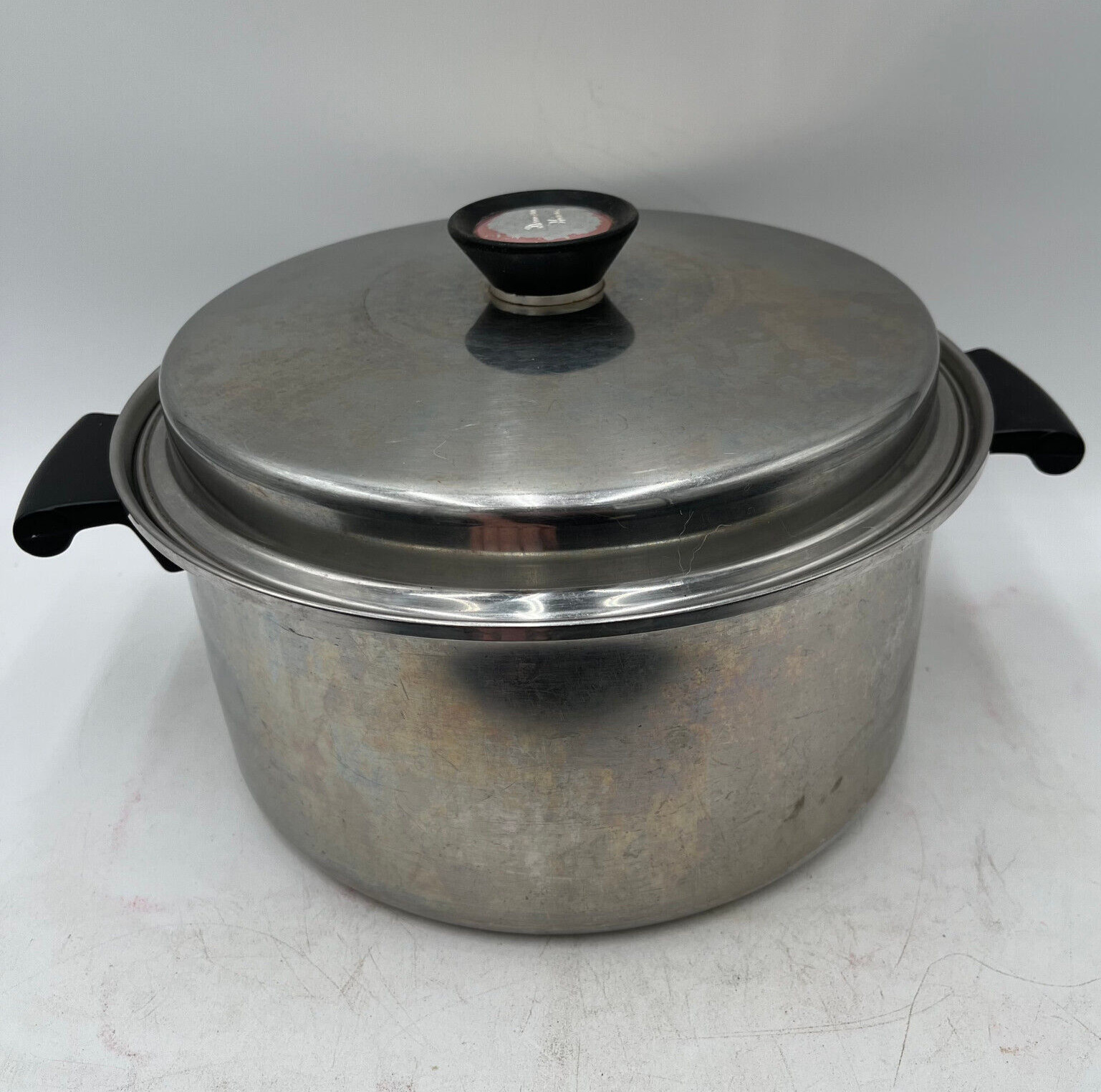 Vintage Duncan Hines Stainless Steel Cookware 5 Quart Pan Pot with Lid 3 handles