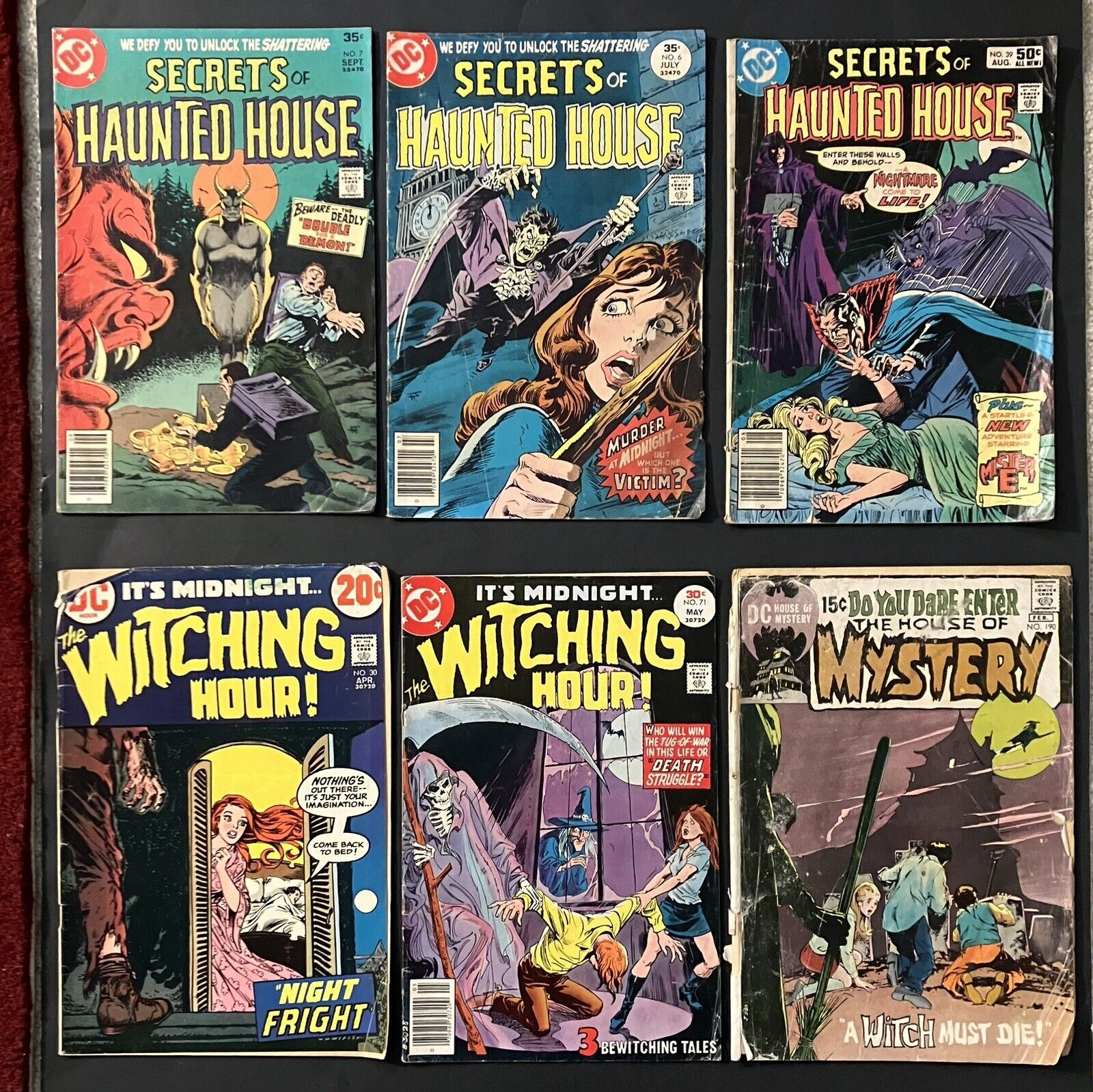 Secrets of Haunted House 6,7, 39, Mystery 190, Witching Hour30, 71 Lot of Comics