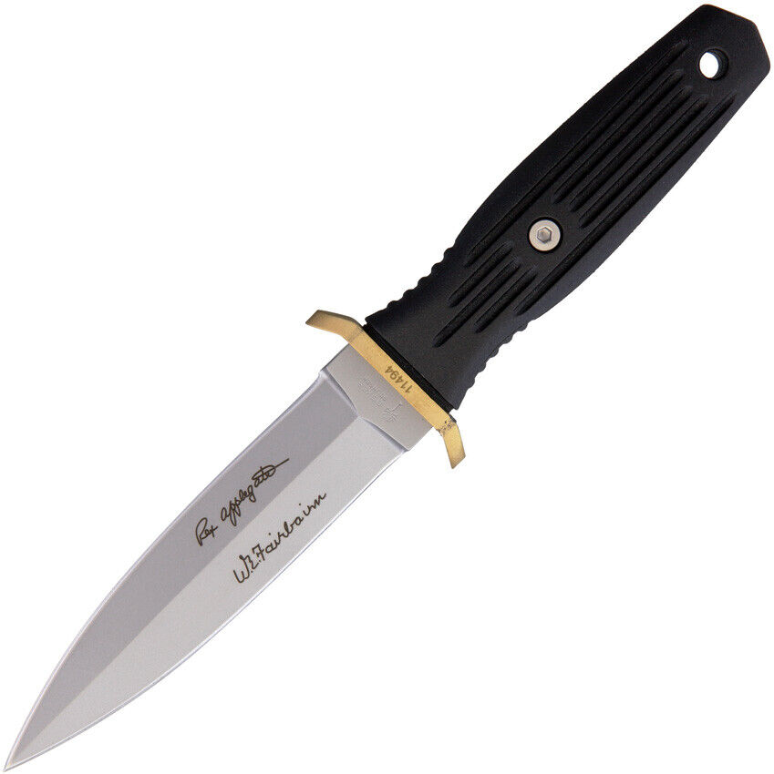 Boker Applegate-Fairbairn Boot 420 Dagger Double Edge Fixed Black Knife 120546
