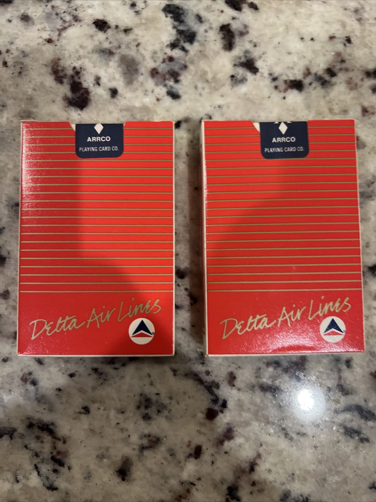 Vintage Delta Airlines Arrco Playing Cards Lot Of 2 Packs New Sealed Unopened