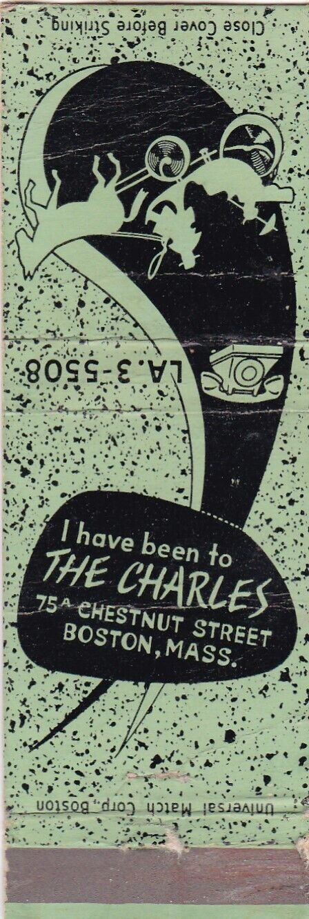 The Charles Restaurant Boston Massachusetts Matchbook Cover 1950\'s