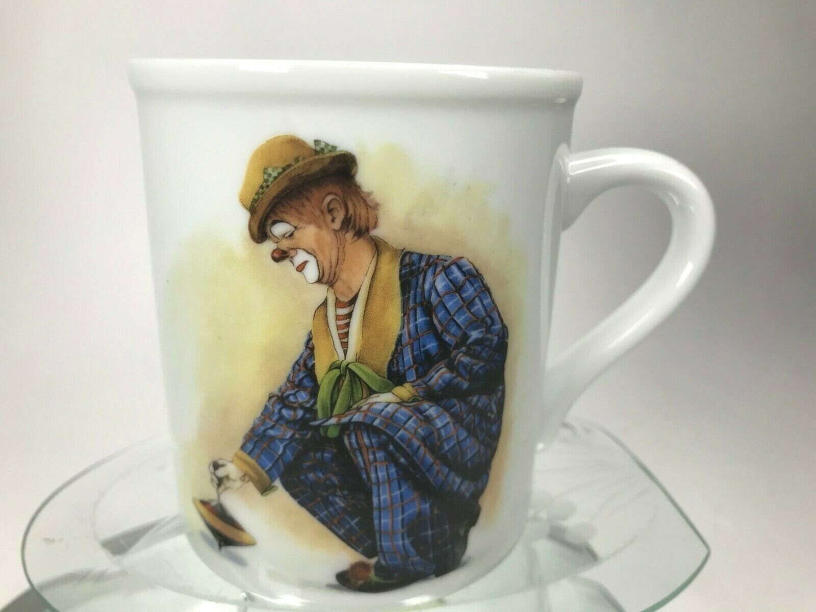 Vintage Clown Mug Lonely Clown Plays Game By Giftware Simson Japan Rare Cup C12