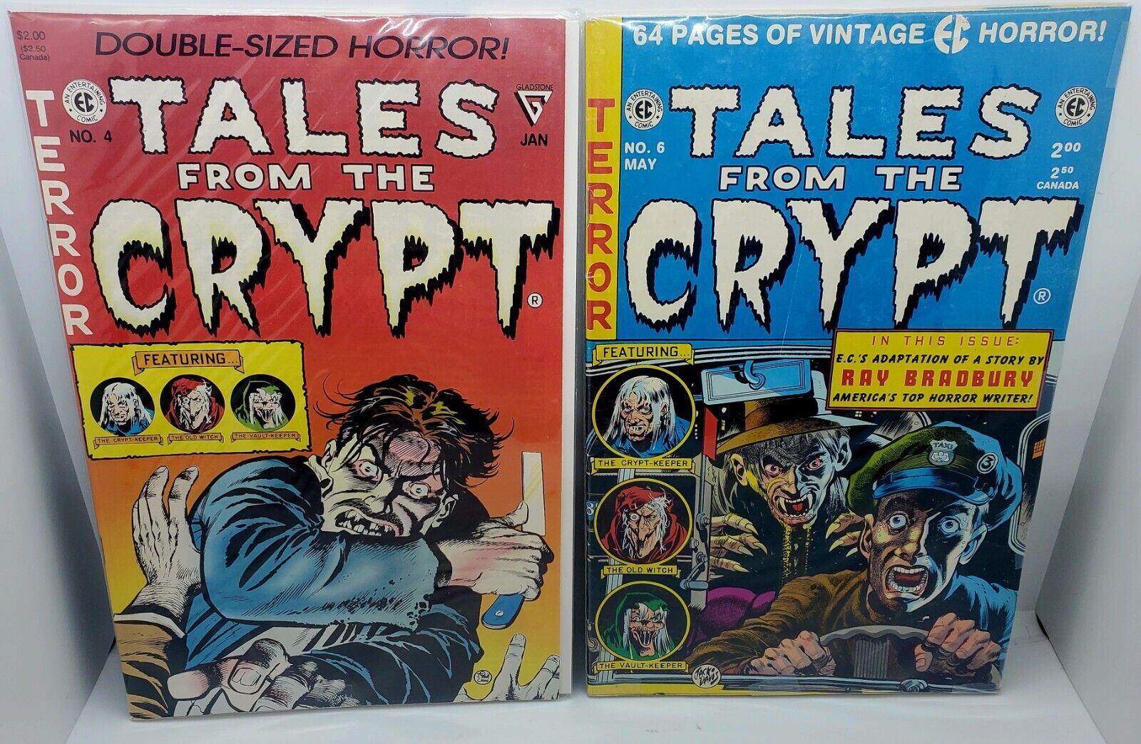 Lot of 2 Tales from the Crypt #4, 6 (EC Comics, 1990) Reprint 1950's Mint 🔥