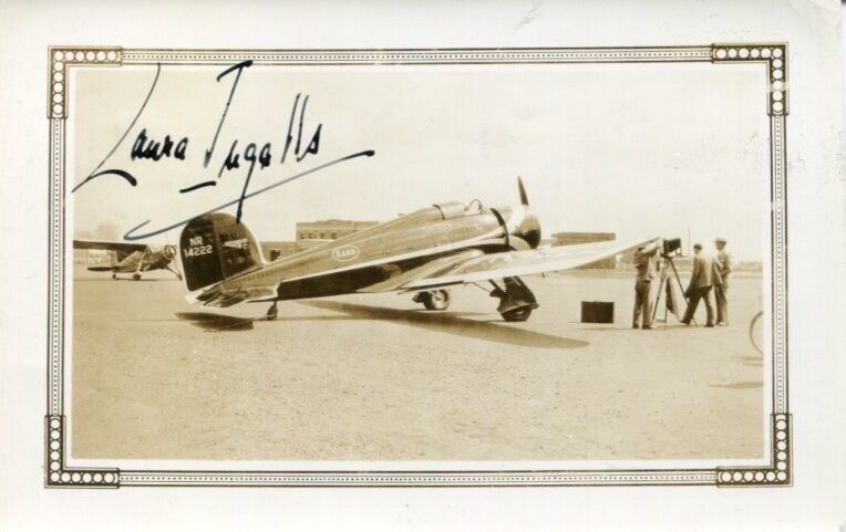 Laura Ingalls Aviator Pilot Harmon Trophy Nazi Agent Rare Signed Autograph Photo
