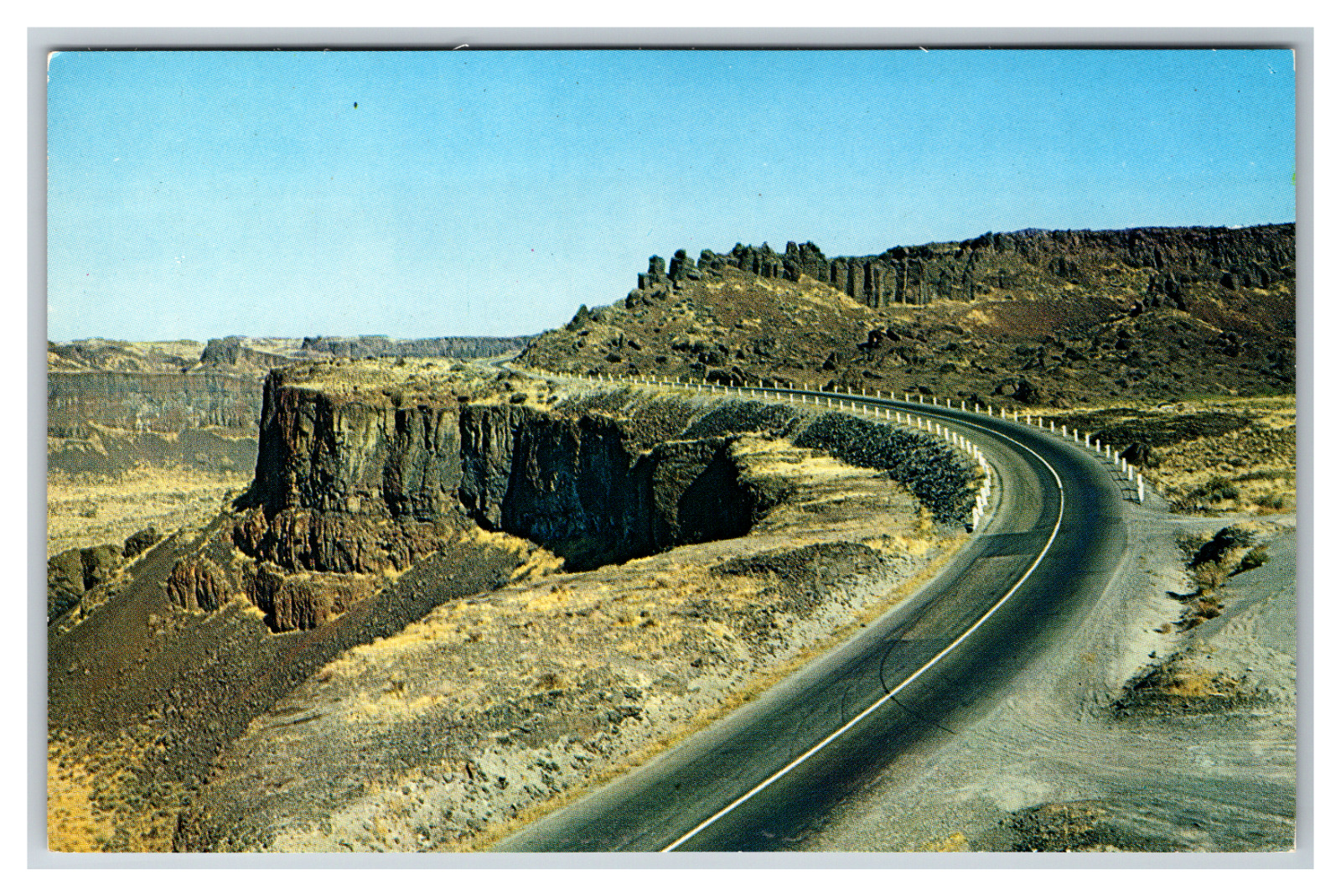 Vantage from Spokane Highway 10 Roadside View Landscape Postcard Unposted