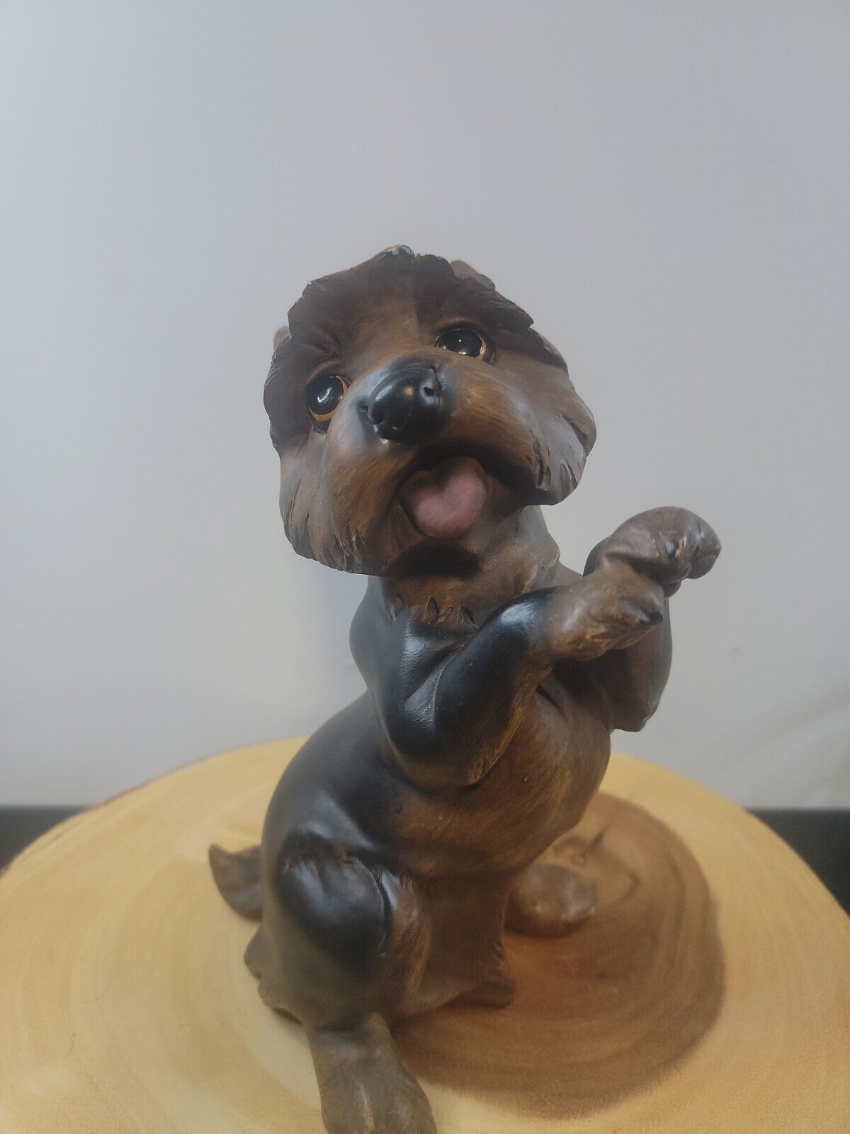 Winston Porter Juarez Standing Yorkie Dog Puppy Figurine Brown Black Color