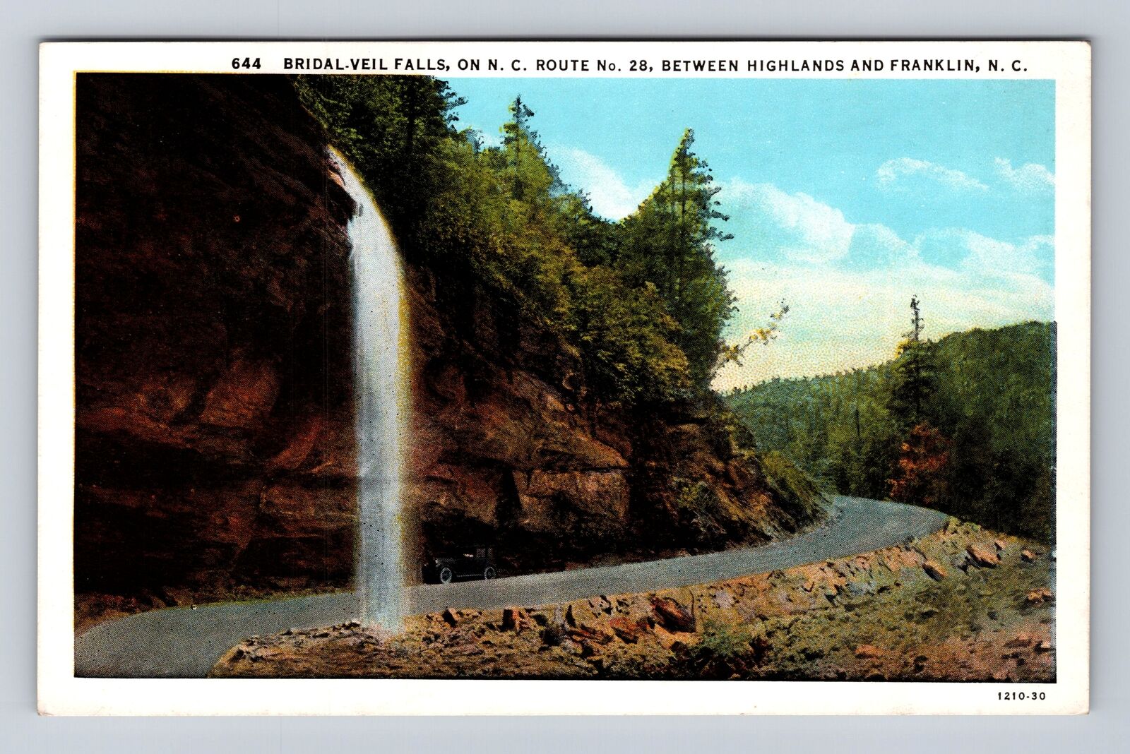Franklin NC-North Carolina, Bridal Veil Falls, Antique, Vintage Postcard