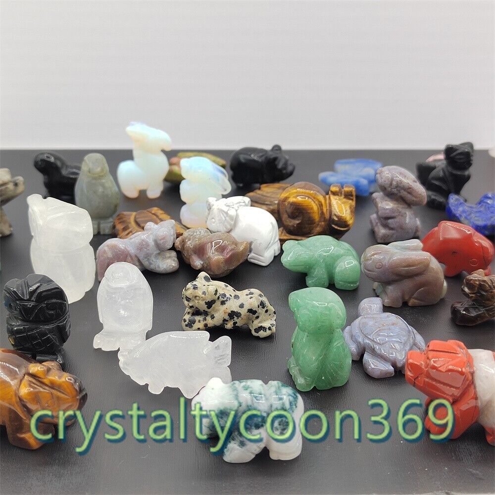 100pcs Mix Natural Quartz Crystal Mini Animal Carved Crystal Skull - wholesale