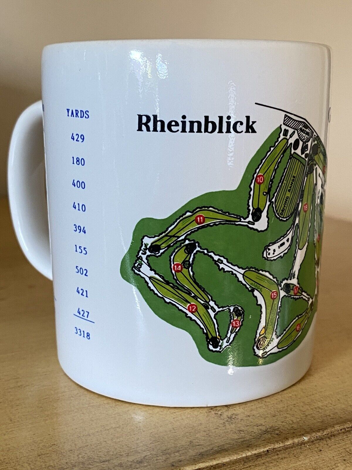 Vintage Coloroll Kilncraft Mug Rheinblick Golf Course Germany Stats England 10oz