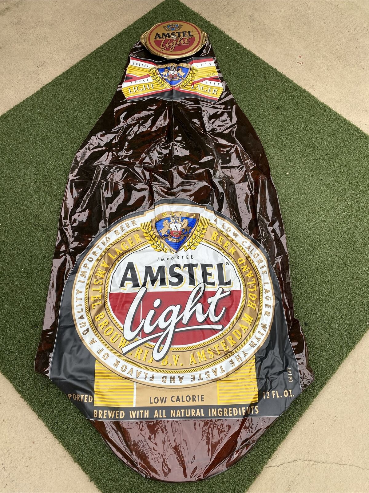 Large 5Ft Promotional Blow-Up Amstel Light Beer Bottle Man Cave Party Photos NOS