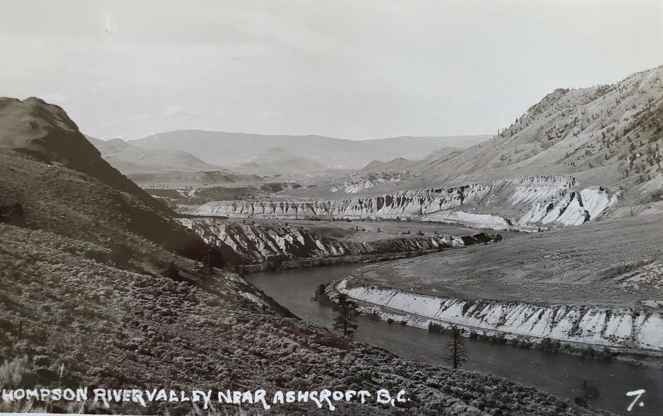 VINTAGE Postcard RPPC Real Photo Thompson River Valley Ashcroft Canada 1950s 