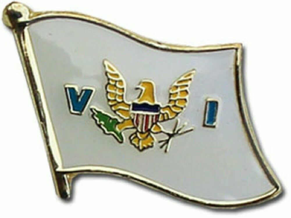 U.S. Virgin Islands Flag Bike Motorcycle Hat Cap lapel Pin (Premium Quality)