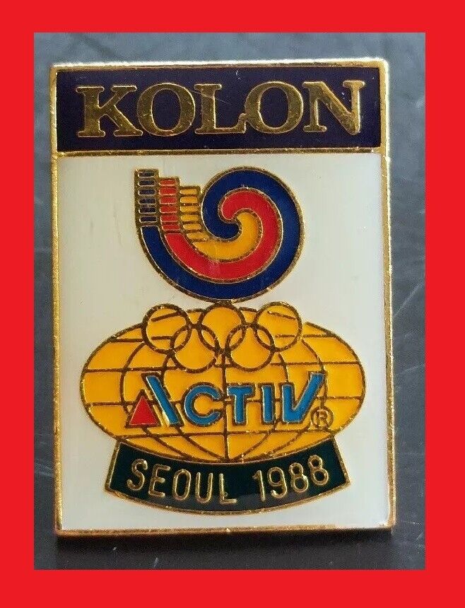 1988 SEOUL OLYMPIC PIN BADGE ACTIV KOLON DESIGNER SPORTSWARE