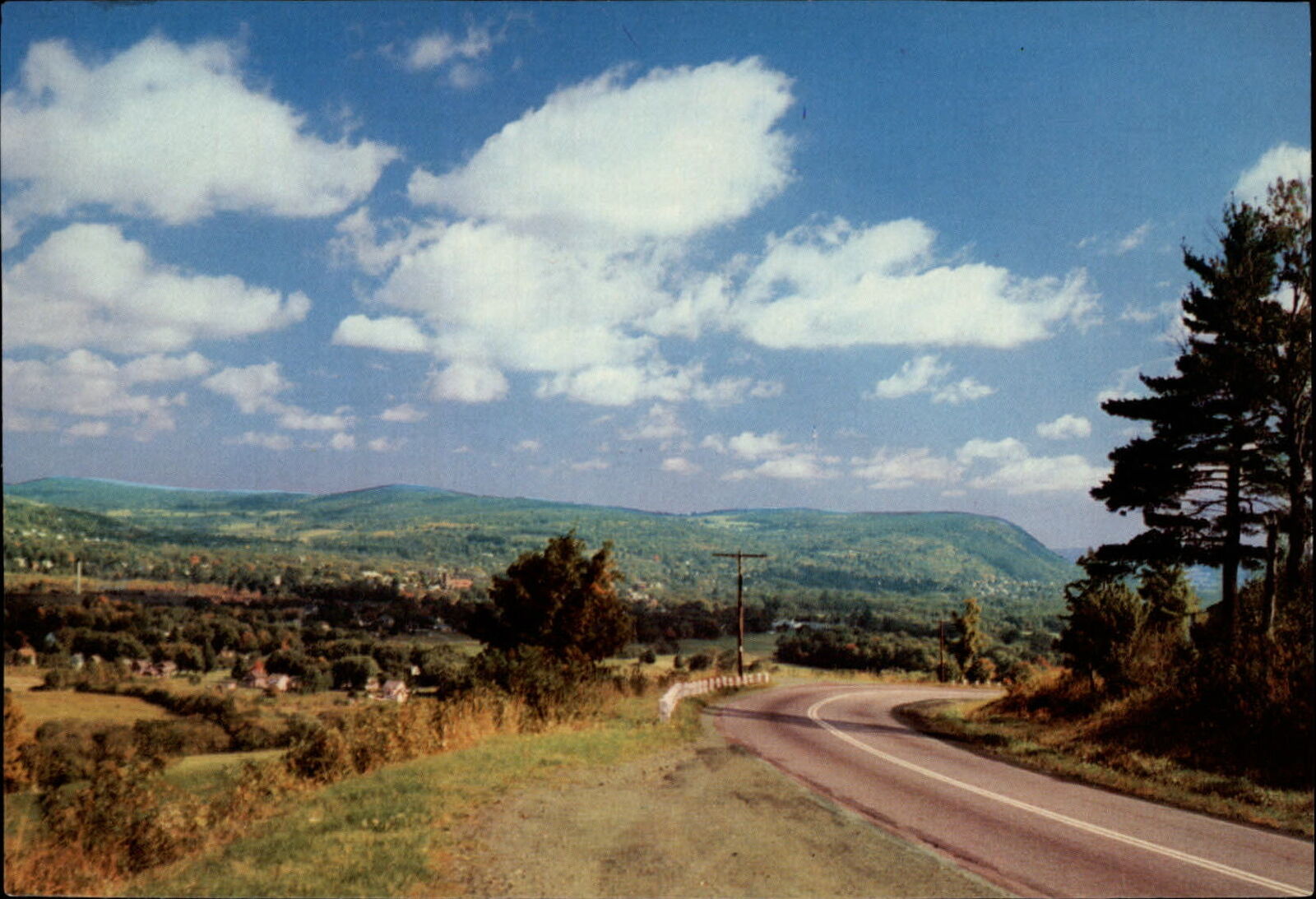 New York Oneonta Land of Leatherstocking country scene ~ postcard sku693