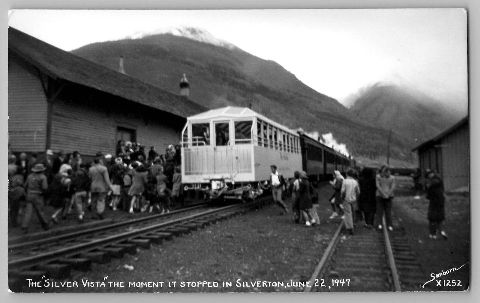 Silver Vista Rio Grande Train 1947 Silverton CO RPPC Sanborn 1252 Photo Postcard