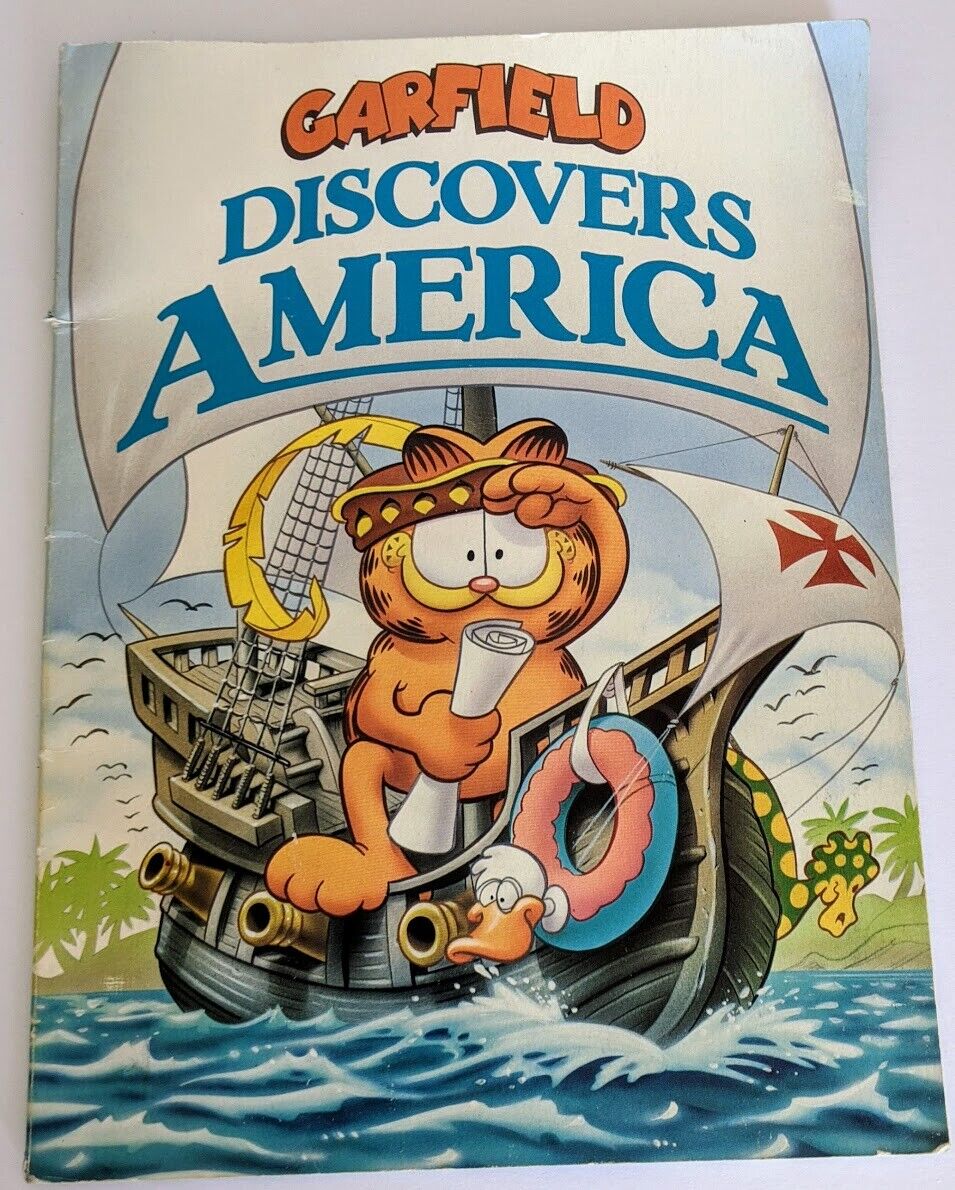 RARE Garfield Discovers America Jim Davis Softcover Children\'s Book 1992
