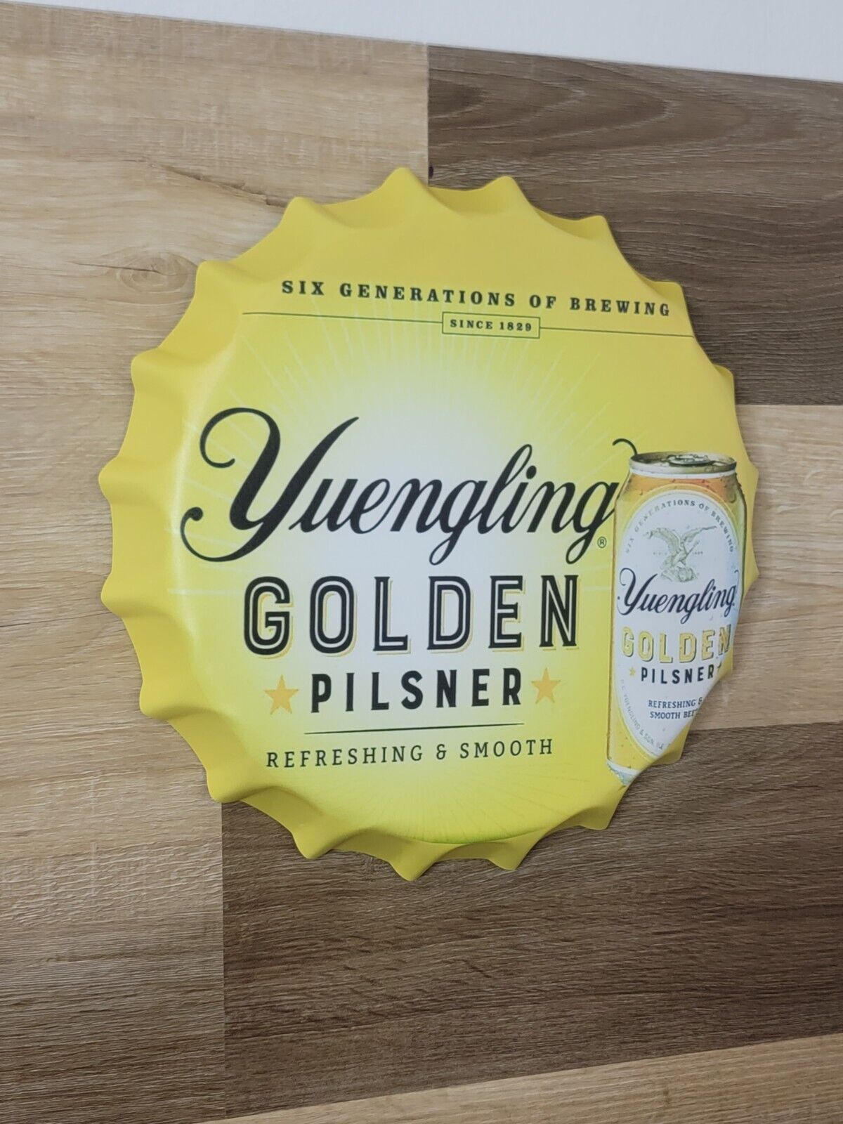 Yuengling Golden Pilsner  Beer Bottle Cap Round Metal Sign Man cave Bar Decor 