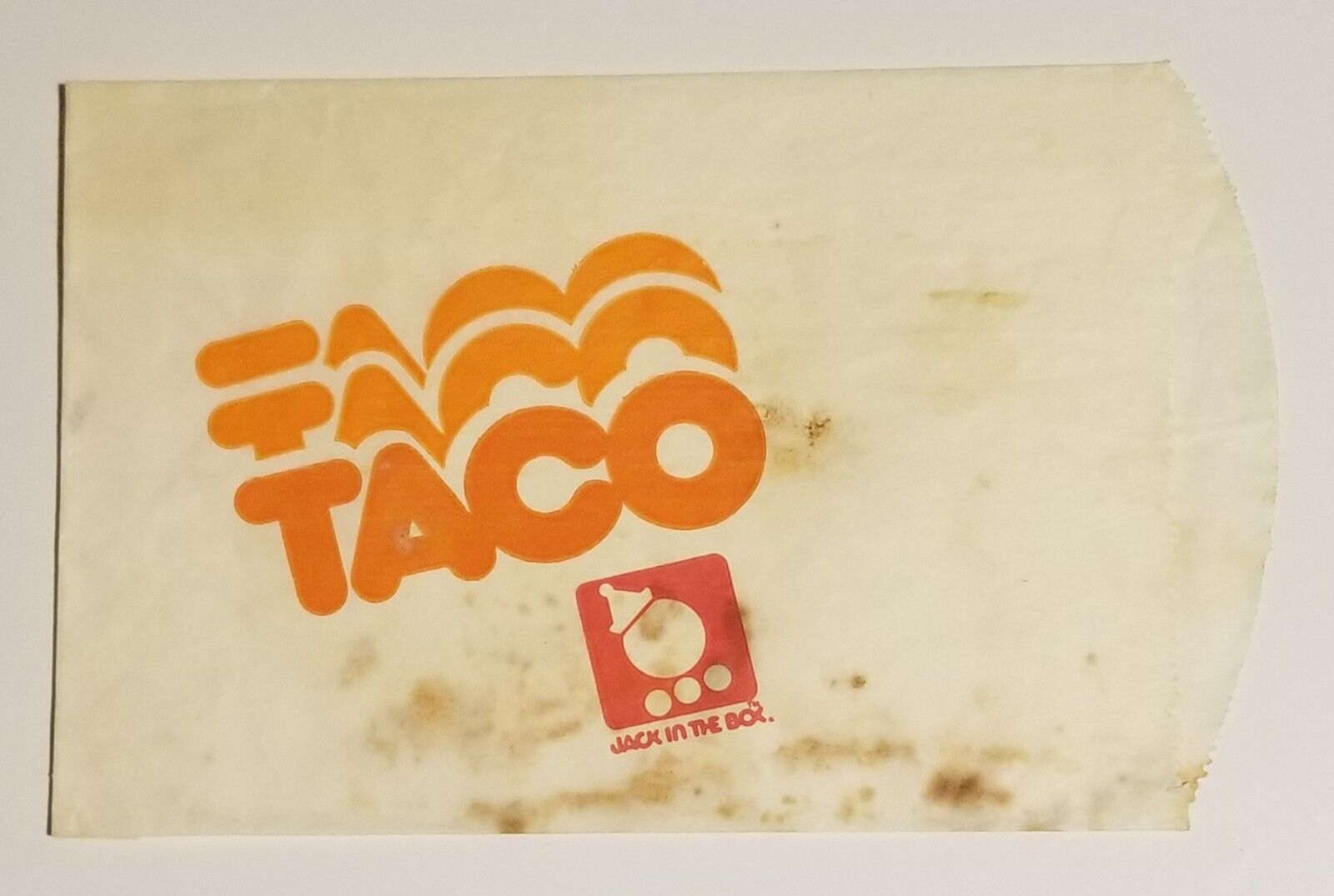 Circa 1978 Jack in the Box Hamburgers Taco Sleeve