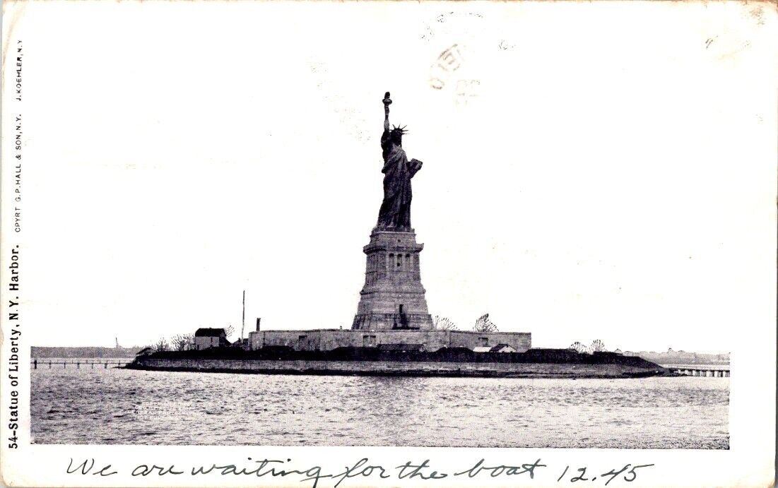 Vintage Postcard Statue of Liberty N.Y. Harbor posted 1905 undivided back