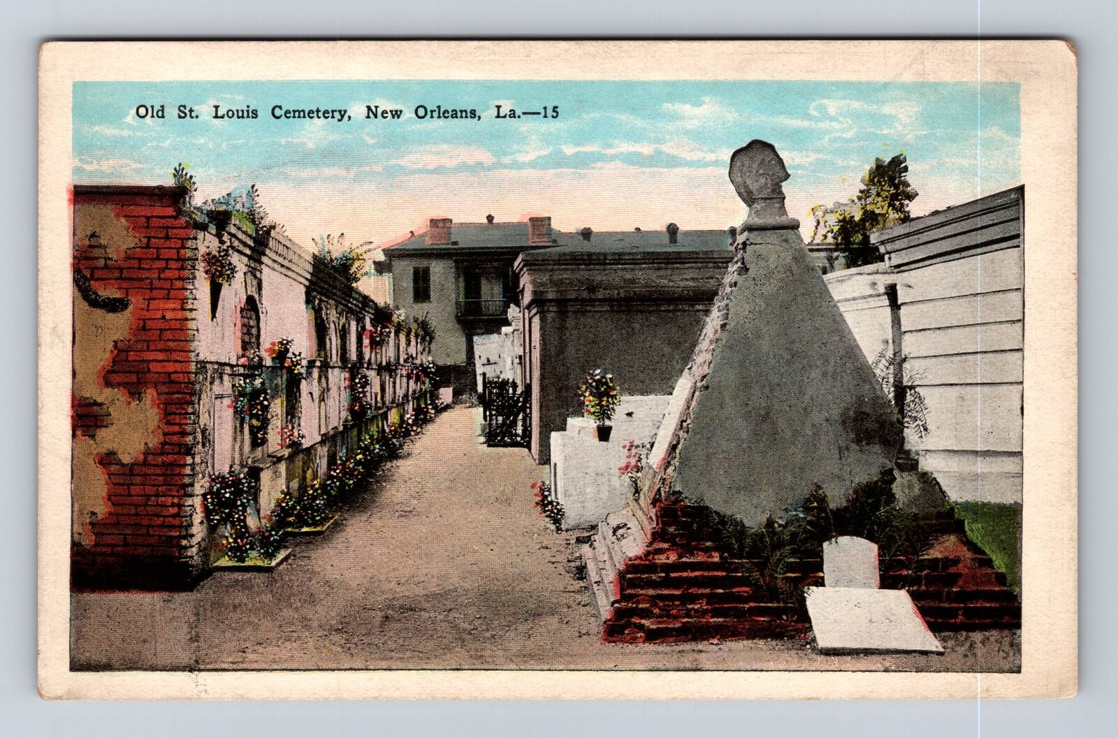 New Orleans LA-Louisiana, Old St Louis Cemetery, Antique, Vintage Postcard
