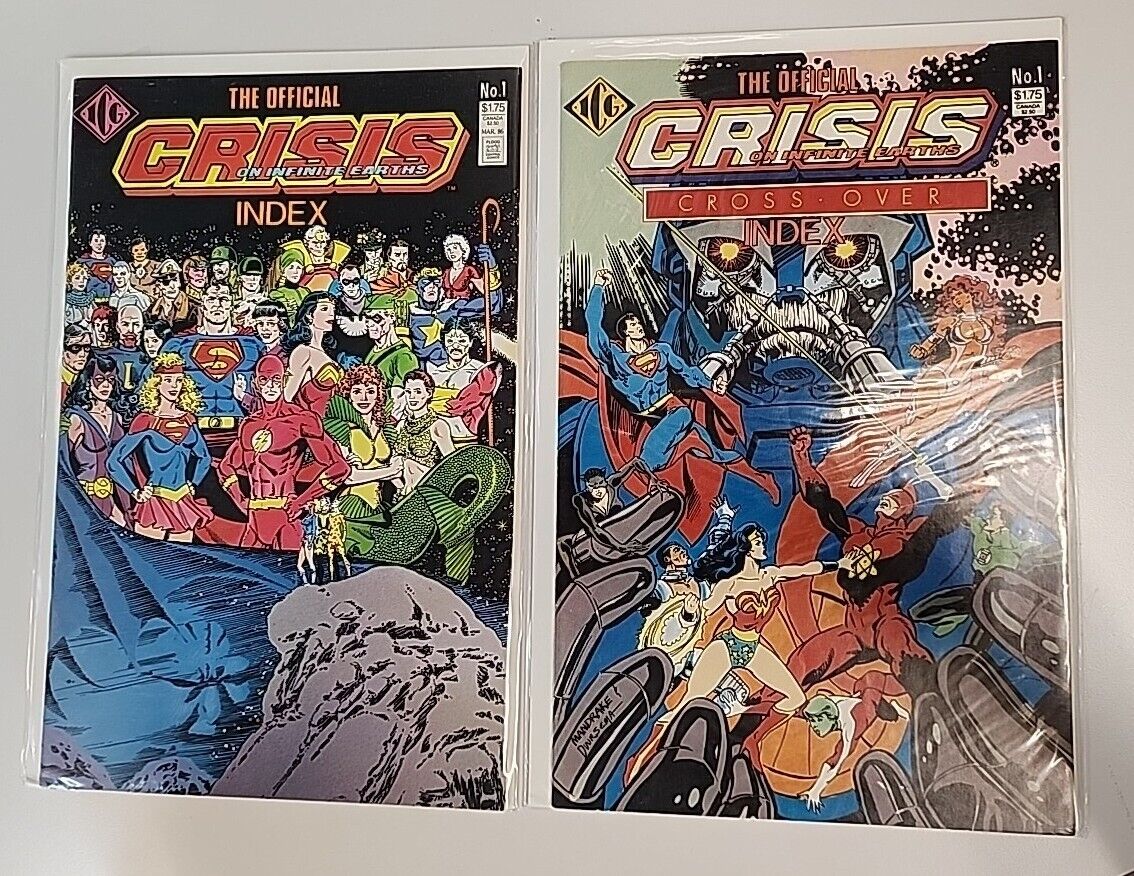 Official Crisis on Infinite Earths Index#1-Crossover Crisis Index#1 VF ICG Comic