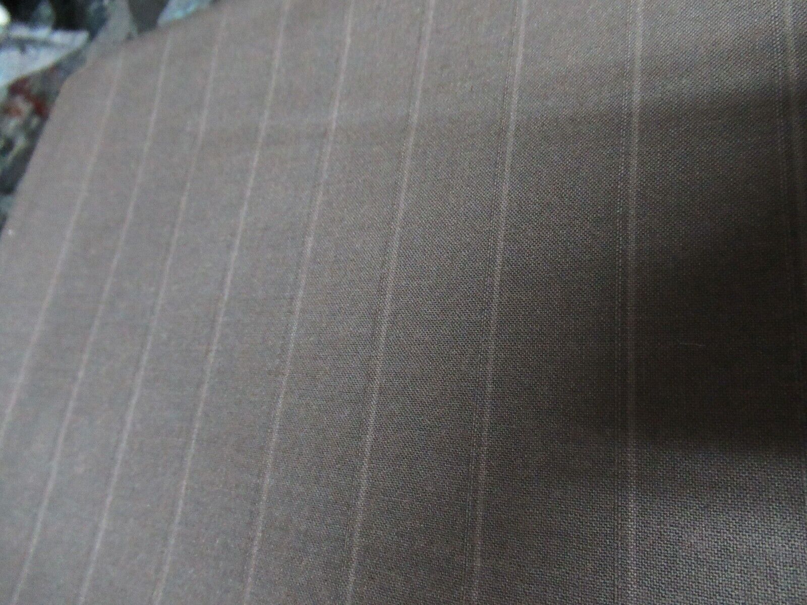 Gladson Ltd. Australian wool brown stripe mens suit fabric 3.33 yds NEW