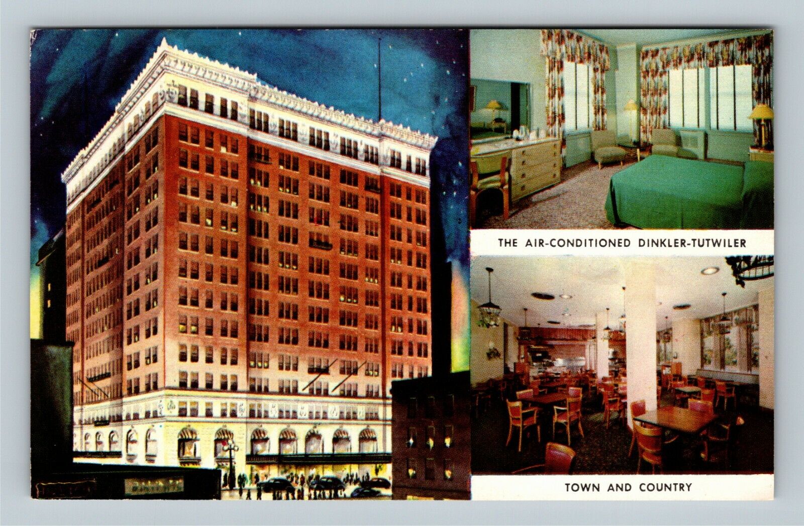 Birmingham AL Dinkler-Tutwiler Hotel Room Dining View Vintage Alabama Postcard  