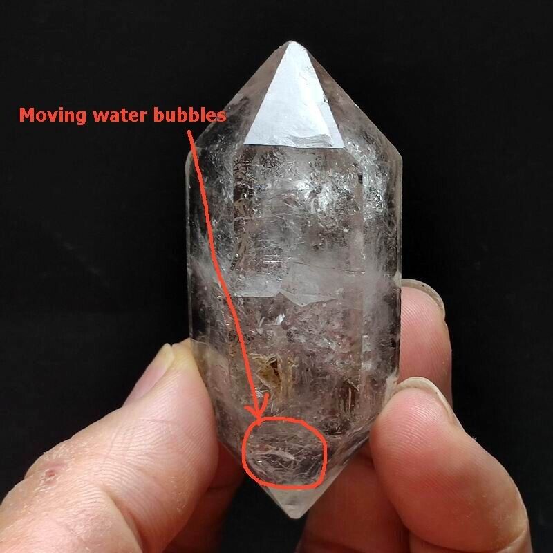 63g Natural Herkimer Diamond Crystal Quartz DT Moving Water Bubbles 2535