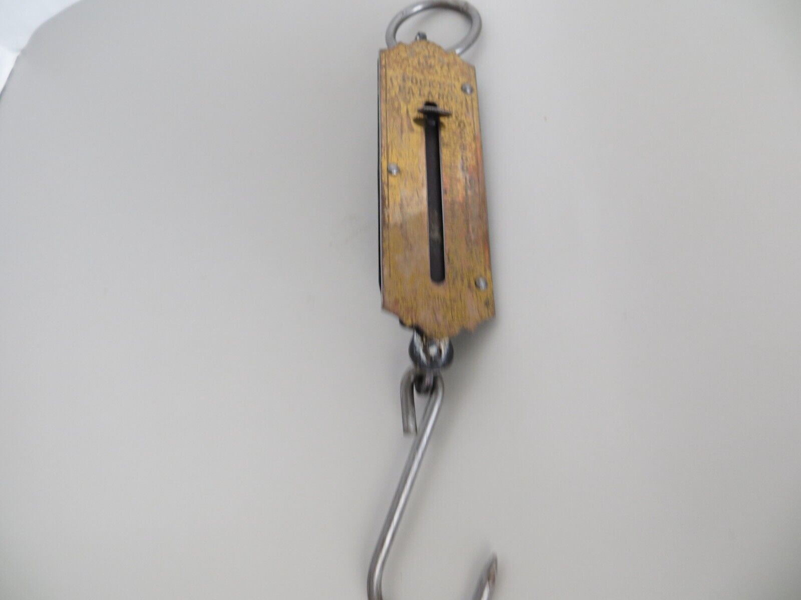 Vintage Brass Face Pocket Balance Hanging Fishing Scale 25lbs - Made In Germany