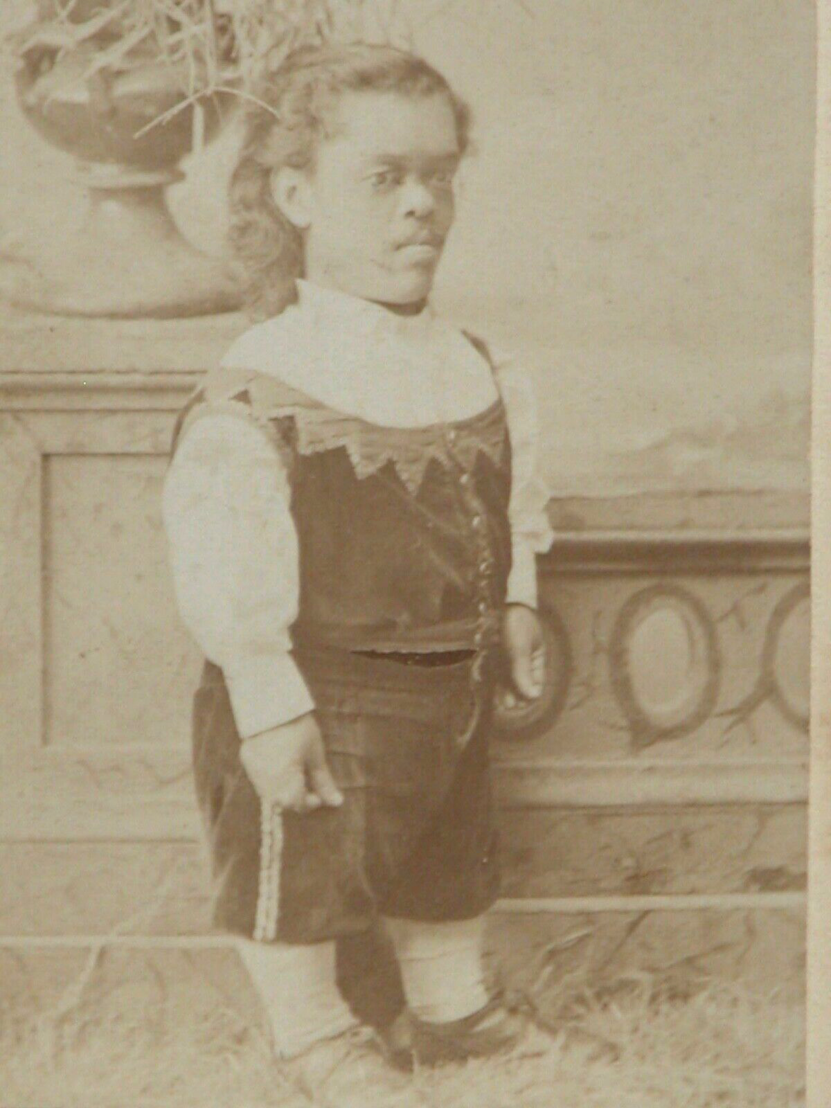 CDV Portrait Black African Man Little Person Albumen Print RARE Photo 1890s